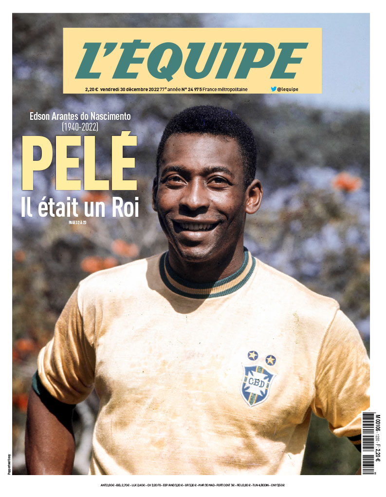 🗞🇧🇷 « Pelé, il était un Roi»

La une du journal L'Équipe du vendredi 30 décembre, lire l'édition > ow.ly/XH8Z50Mf5JN