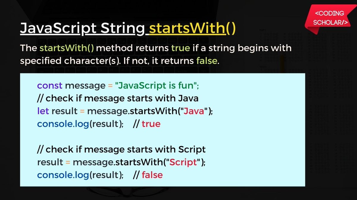 coding_scholar's tweet image. JavaScript String Methods 🔥
.
.
.
.
Follow @codingscholar for such more content 😊
.
.
#coding #programming #javascript #html #css #htmlcssjs #javascriptlearning #learnprogramming #codenewbie #code #coder #webdeveloper #softwaredeveloper #frontend #backend #FullStack