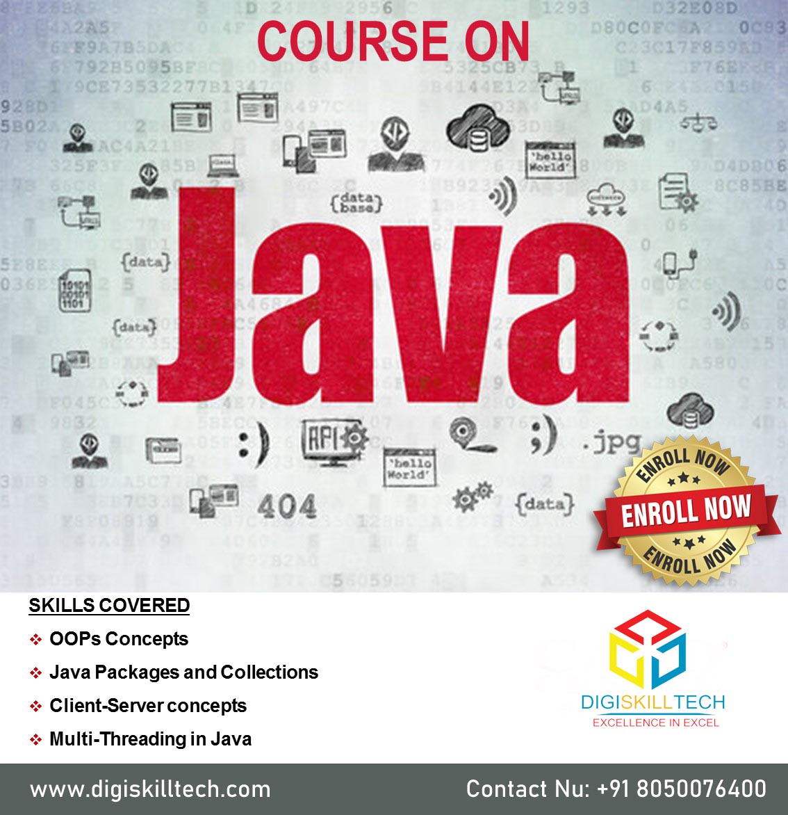 DigiskillT's tweet photo. Types of JAVA Application:
1. Standalone Applications
2. Enterprise Applications
3. Web Applications
4. Mobile Applications
Best Java Training Core &amp; Advanced Java Training.
Quality Training From Expert.
Contact: +91 8050076400 https://t.co/4BfTD9vmFA