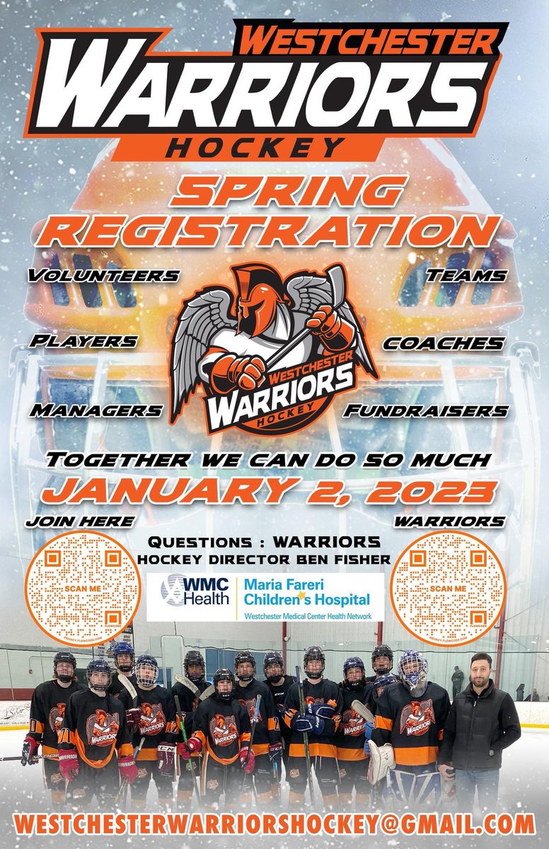 Cancer is the #1 disease killer of kids in America. Maria Fareri Children’s Hospital and the Westchester Warriors are on a mission to change that. 
REGISTER INDIVIDUALS HERE:
TEAMS, COACHES, AND VOLUNTEERS ARE ALL WELCOME!
PLEASE CONTACT: BEN FISHER 
(347) 489-2954
