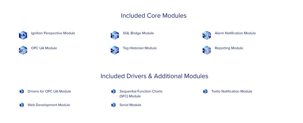 InductiveAuto's tweet image. What MODULES come with Ignition Maker Edition? 

-Perspective
-#SQLBridge
-Alarm Notification
-#OPCUA (and drivers)
-Tag Historian
-Reporting
-Sequential Function Charts (SFC)
-#Twilio Notification
-Web Development
-Serial

#Free for personal use: inductiveautomation.com/ignition/maker…