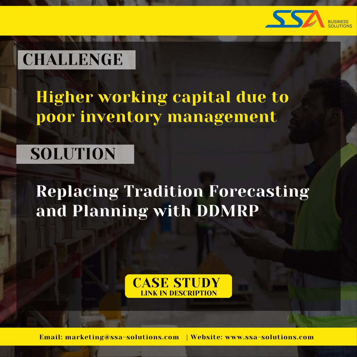 Here is the Case Study on "Inventory Cost Optimization through DDMRP"

Case Study link : bit.ly/3I9jIpL
For feedback: marketing@ssa-solutions.com

#profitleadership #leadersforum #ssabusinesssolutions #profitleakages #profitability #profitimprovement #cxoforum