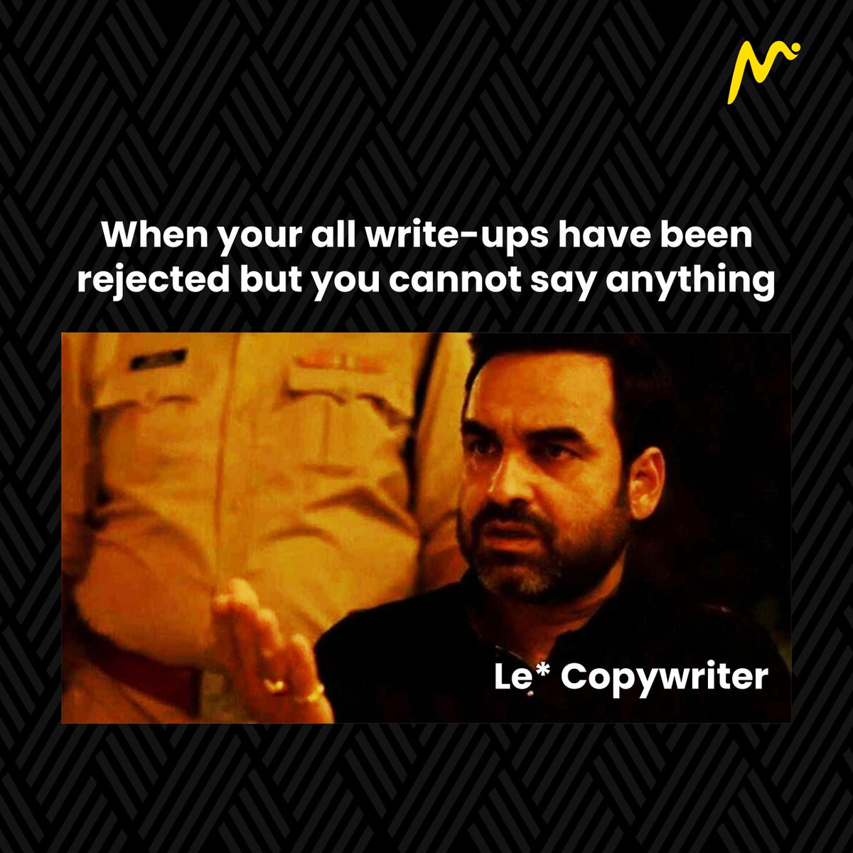 BenchmarksGroup's tweet photo. Le* Copywriter- Seh lenge thoda🥲🥹
Share if you relate
#benchmark #benchmarkgroup #momentmarketing #mememarketing #agencylife #advertisingagency #socialmedia #marketing #branding #advertisingagencyinraipur #brandingcreatively #advertising #creativecontent #trendingpost https://t.co/vj91Bxcs3t