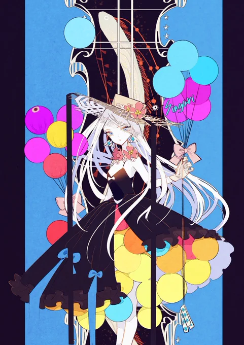 カラーが気に入っています!来年もちょっとだけ人外な女の子いっぱい描くぞ～～～～ #今年も残りわずかなのでお気に入りの4枚を貼る 