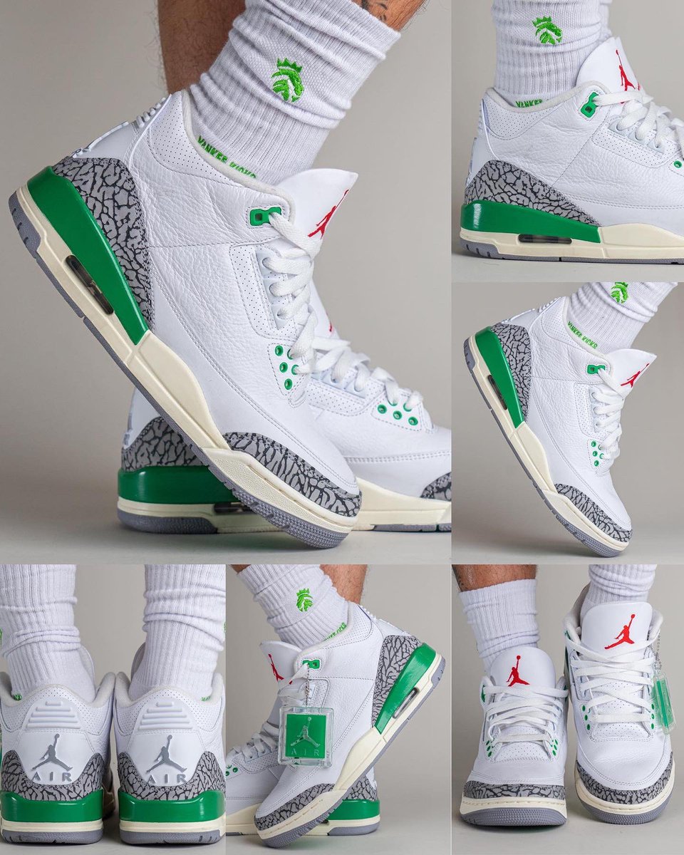 zSneakerHeadz's tweet photo. 2023 #LuckyGreen Air Jordan 3 on-feet! 🍀
Releasing on April 6th. https://t.co/BWpag1F7gS