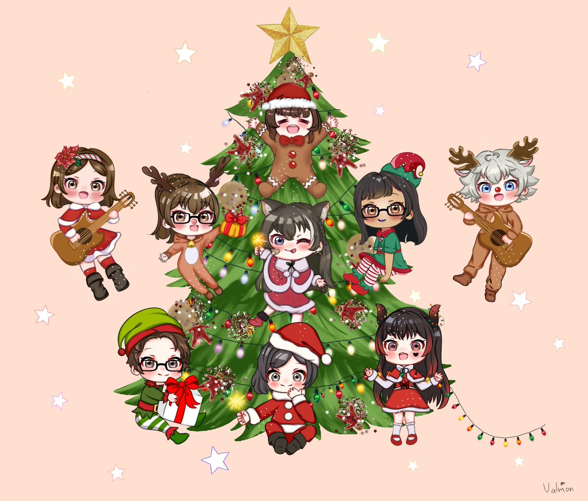 valmonVT's tweet photo. Comi navideña para @brenvqzm . Sin duda es de los dibujos mas bonitos que he hecho porque dibuje a personitas que quiero mucho.  Muchas gracias por confiar en mi trabajo 💛 y feliz Navidad atrasada
#Shutart https://t.co/Rc2IwcM8hf