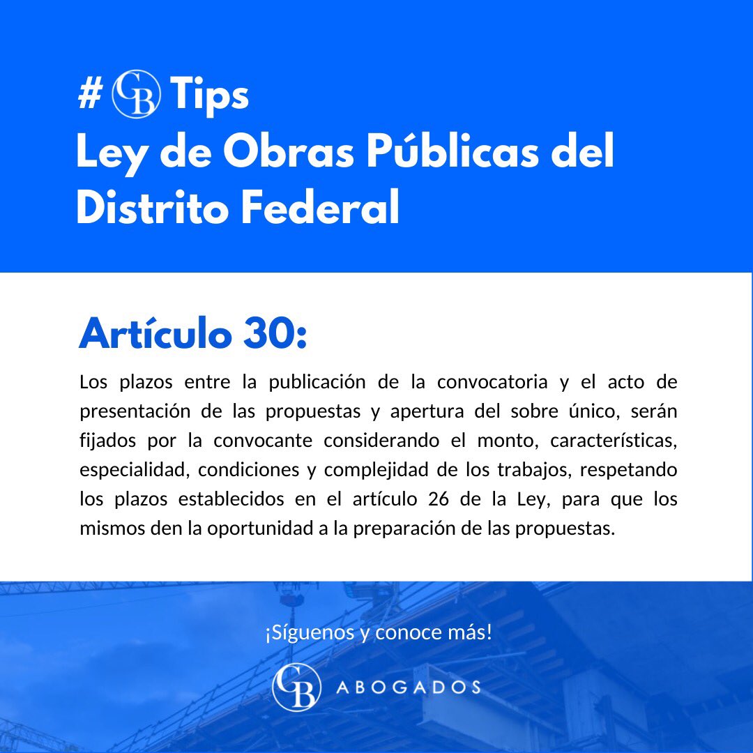 GB_ABOGADOS's tweet photo. Sigue nuestras publicaciones y conoce lo relativo a las disposiciones en materia de obra pública.  Además, si necesitas información más específica, contáctanos y te apoyamos resolviendo cualquier duda al respecto. ⚖️

#GBAbogados #Respect #ObraPublica #ObraPública #Construccion https://t.co/6YrM9essyS