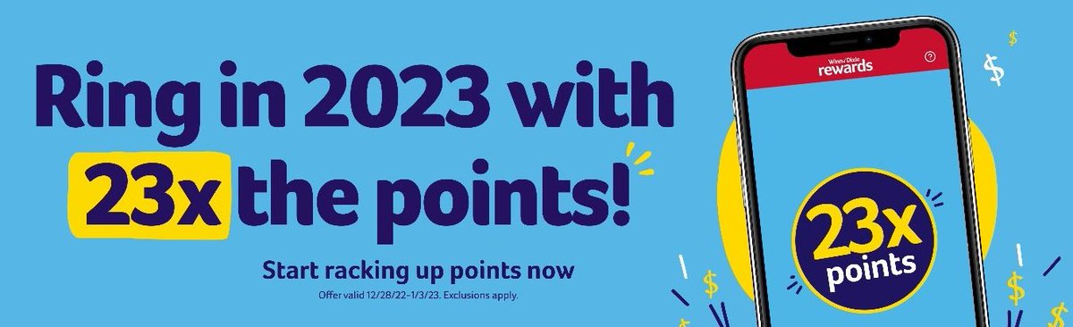 ItsaWinnWin's tweet photo. Ring in for 23x points for the new year!
#ItsaWinnWin https://t.co/OyftkCyJ6t