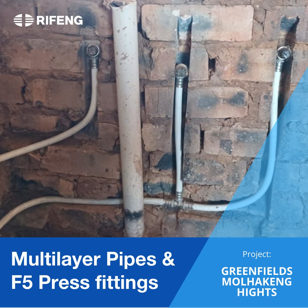 rifeng_official's tweet image. #RIFENG #MultilayerPlumbingSystem was used for Greenfields Molhakeng Hights, Gauteng, #SouthAfrica! 📌Multilayer pipes and F5 press #fittings📌 from sizes 16mm to 32mm make the whole #pipingsystem look good. 👍👍
Contact us to know more👍💦
#pap #piping #pipes  #plumbing