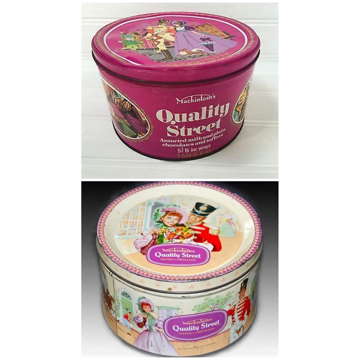 seventiesuk's tweet photo. Proper Quality Street tins not the rubbish plastic ones of today 🍬 https://t.co/P3Hs2NR9Lk
