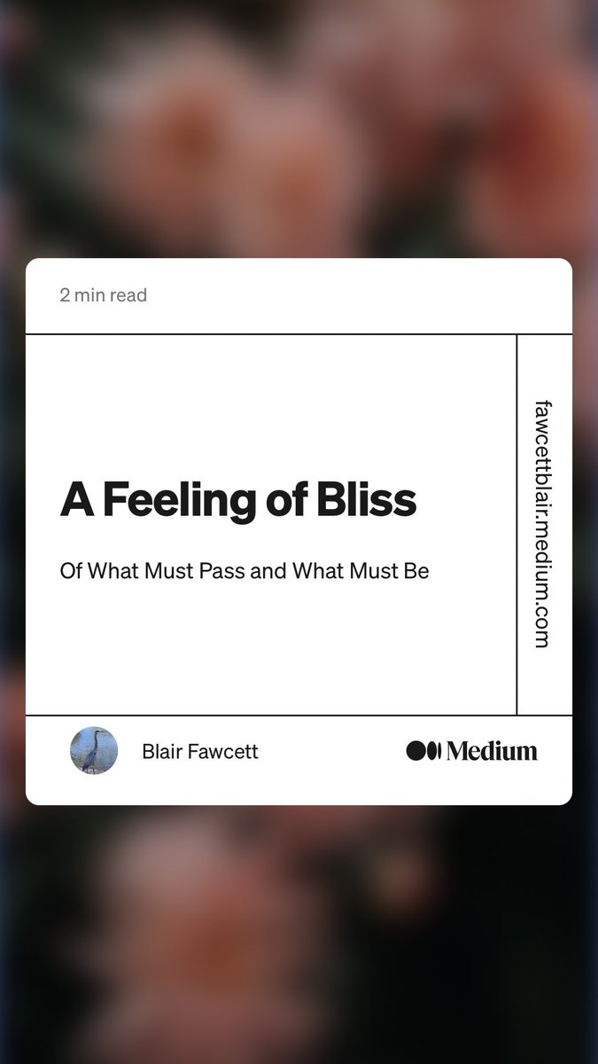 wirbelnden's tweet photo. “A Feeling of Bliss” by Blair Fawcett
https://t.co/dWLSA82nrl

#writingcommunity #readingcommunity #writerlythings https://t.co/sXwPRrU2NR