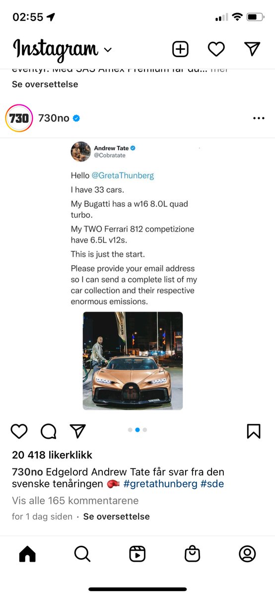 whvedvik's tweet photo. @patrickbetdavid @Cobratate @GretaThunberg Not anymore 😂 What a fucking loser! https://t.co/nSZI7Dyyo1