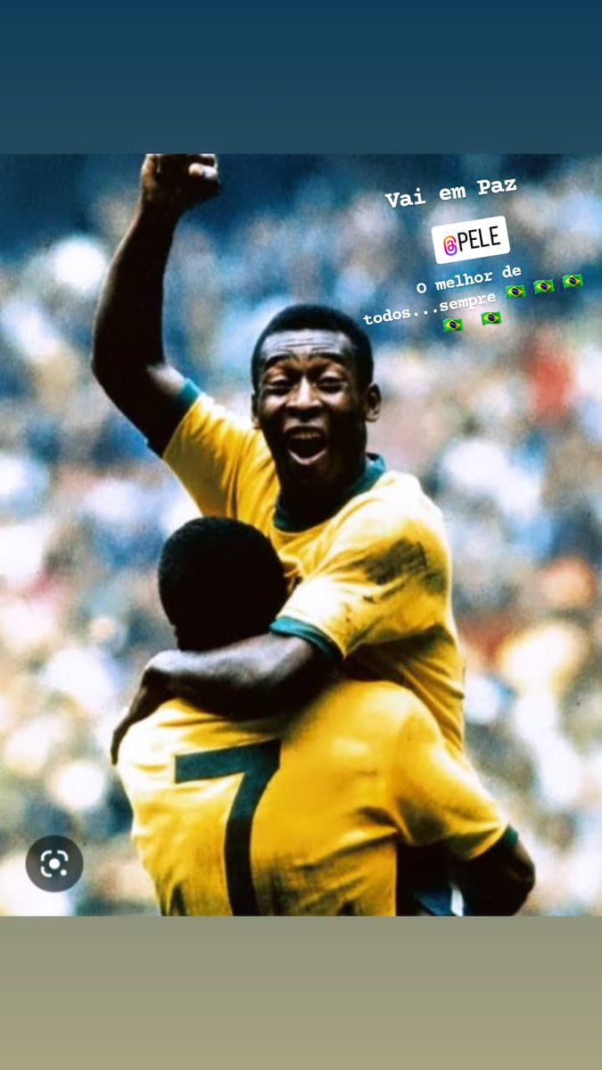 Descanse em Paz Rei...sem você o futebol não seria o mesmo....a seleção brasileira não seria o que é,  e a camisa 10 não teria essa mística.....vc é Gênio !!!!
🇧🇷🇧🇷🇧🇷🇧🇷🇧🇷
#pelé #peléeterno #reidofutebol #melhordetodos #gênio #seleçãobrasileira #brasil🇧🇷
<a href="/Pele/">Pelé</a>