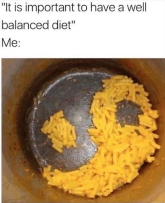 organicblissful's tweet photo. Comment down your version of a #balanceddiet, #healthy people! 😄 
#funny #dietmeme #healthylifestyle #foodie https://t.co/cf9HpVBA42