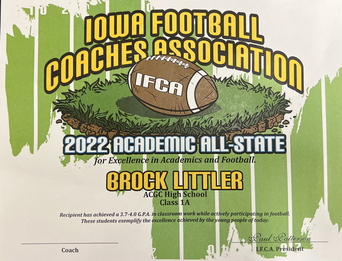 ACGCchargerFB's tweet photo. Congrats to these 2 young men! The highest honor one can receive!

Academic All-State

1. Player must be a senior starter.
2. Player must have a cumulative GPA of 3.7 or better at the end of their junior year.
3. Player must be involved in other extra-curricular activities. https://t.co/A5YR85iydp