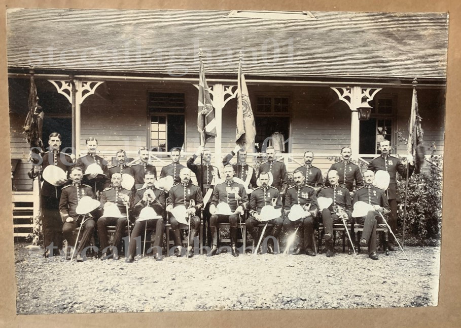 stecallaghan01's tweet photo. Rare image of the officers of the 2nd Battalion, Leinster Regiment in Mauritius in 1907. To the keen observer you'll note 4 sets of colours. The battalion received new colours whilst stationed here. https://t.co/G9p6n9txwL