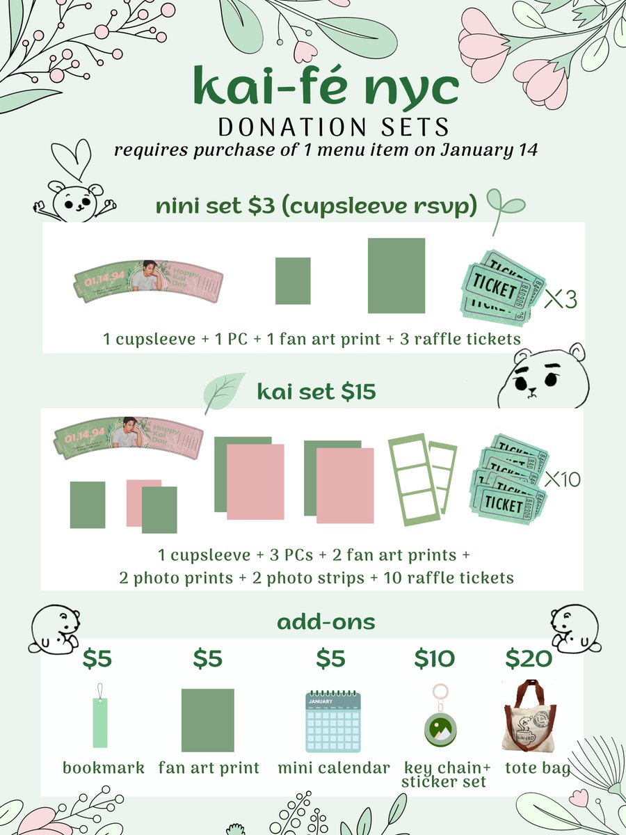 Kai-fé NYC presents #KAI Day 2023✨

🎂KAI Birthday Cupsleeve Event🎂

🍵<a href="/DEBUTEA1/">DEBUTEA</a> in New York, NY
🗓️Saturday, January 14, 2023 
🕚11am-9pm

STATUS: Preorder

RSVP now👇 
🔗: bit.ly/kaifeNYC

#Jongin #카이 #엑소카이 <a href="/kaifeglobal/">kaife</a> #HappyKaiDay #kpopnyc