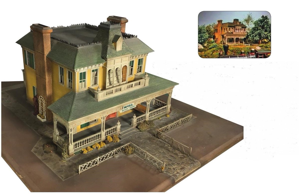 TVTOYMEMORIES's tweet photo. 1960s #TVprop
SHADY REST HOTEL
PETTICOAT JUNCTION
During the early years of the show, they'd show a full image of the hotel to establish the location of the actors. In the later years, they would simply show the front porch. This model is the Shady Rest hotel #popculture #60s https://t.co/SIPbw2abe4