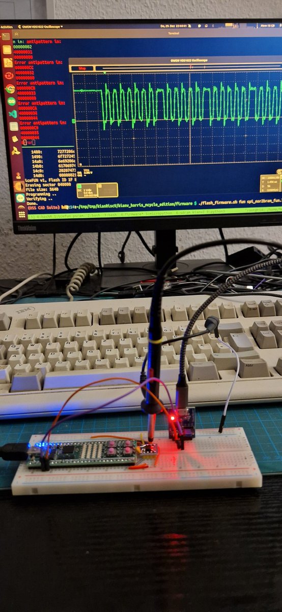 splinedrive's tweet photo. Hardware wire #psram terrorism #ice40 8MByte for iceFUN https://t.co/US1avU62QO