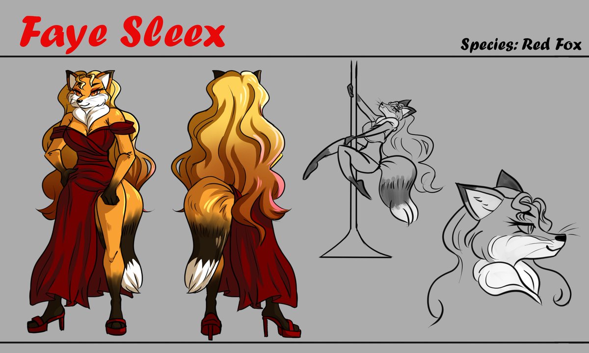 JesterFuntimes's tweet photo. Look forward to seeing the sensual and alluring Faye Sleex voiced by the beautiful @KittenVox in our upcoming series #LaFleurVelue an animated series about an animal strip club. See you at the club~ https://t.co/NZi1AHEZlJ