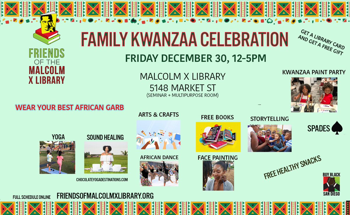 buyblacksd's tweet photo. Family Kwanzaa Celebration TOMORROW! + NYE events - https://t.co/G0FbFEFtib https://t.co/JRDJskX7t5