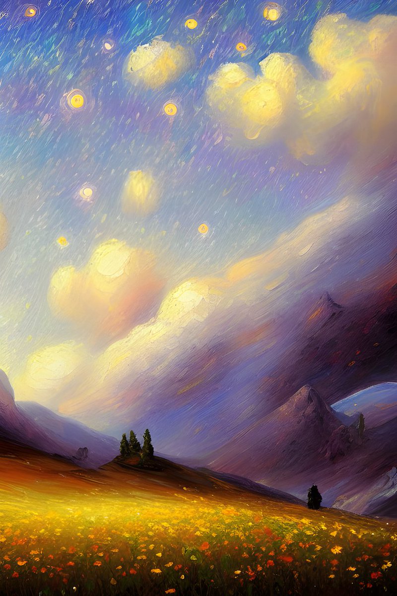 Draft_art_jp's tweet photo. ほしぞら
ソフトウェア：Draftart使用するキーワード：印象派、油絵、美しいです、星空、雪山、花畑
#ai #aiart #aiマンガ #aiイラスト化 #aiイラスト #aiイラスト化やり方 #aiイラストアウトやばい #ai生成 #fypシ #ほしぞら https://t.co/Vd6eXLGyJM