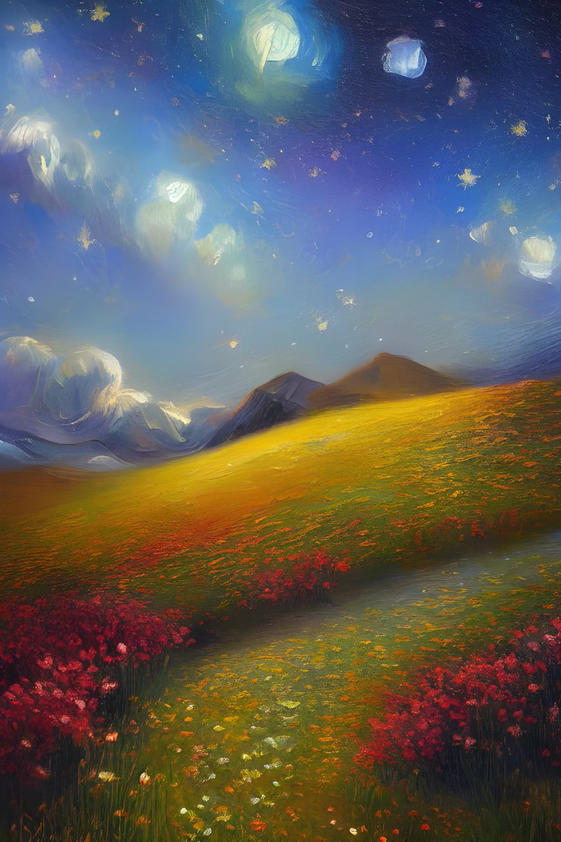 Draft_art_jp's tweet photo. ほしぞら
ソフトウェア：Draftart使用するキーワード：印象派、油絵、美しいです、星空、雪山、花畑
#ai #aiart #aiマンガ #aiイラスト化 #aiイラスト #aiイラスト化やり方 #aiイラストアウトやばい #ai生成 #fypシ #ほしぞら https://t.co/Vd6eXLGyJM