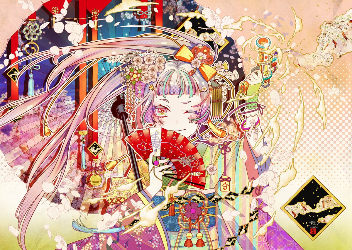 「#2022年自分が選ぶ今年の4枚 オリジナルイラストで4枚干支×軍服年賀絵桜ex」|トミダ🌸のイラスト