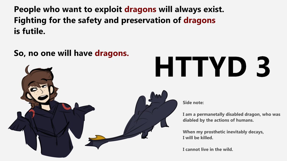 ok here's a TL;DR my cracked take

Replace the word "dragons" with nature

Yes im serious lmaoo

HTTYD 3 fumbled