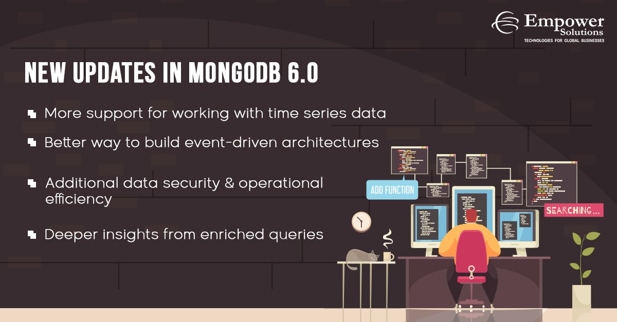 Now generally available, MongoDB 6.0 debuts new features to help the users build and deploy modern applications at scale. 

Follow this page to keep up with the nuances of the Tech & IT Ecosystem


#RDBMS #DBMS #Mongo #mongodb  #database #atlas #empowersolutions #lifeatempower