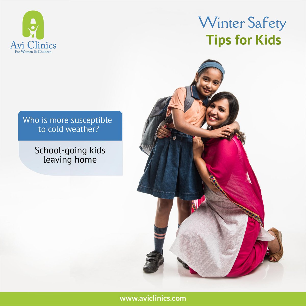 Winter Safety Tips for Kids

Who is more susceptible to cold weather?
School-going kids leaving home 

#Weather #WeatherSafety #WeatherSafetyTips #TipsForKids #WinterTips