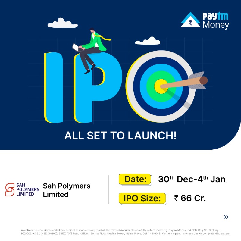 PaytmMoney's tweet photo. The year of IPOs is coming to an end.
Last but not the least:
Sah Polymers Limited IPO is now open!
#IPOAlert #SahPolymersIPO #IPOrush #MarketUpdate #StockMarketIndia