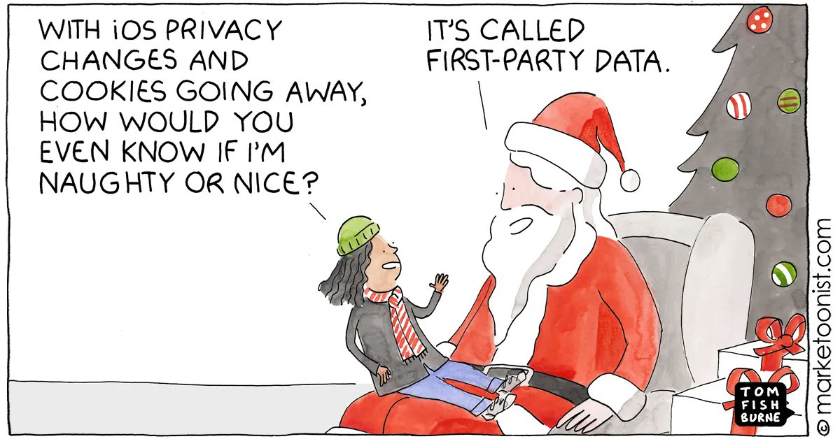 First-Party Data is Coming to Town <a href="/Marketoonist/">Tom Fishburne</a>  marketoonist.com/2022/12/first-…