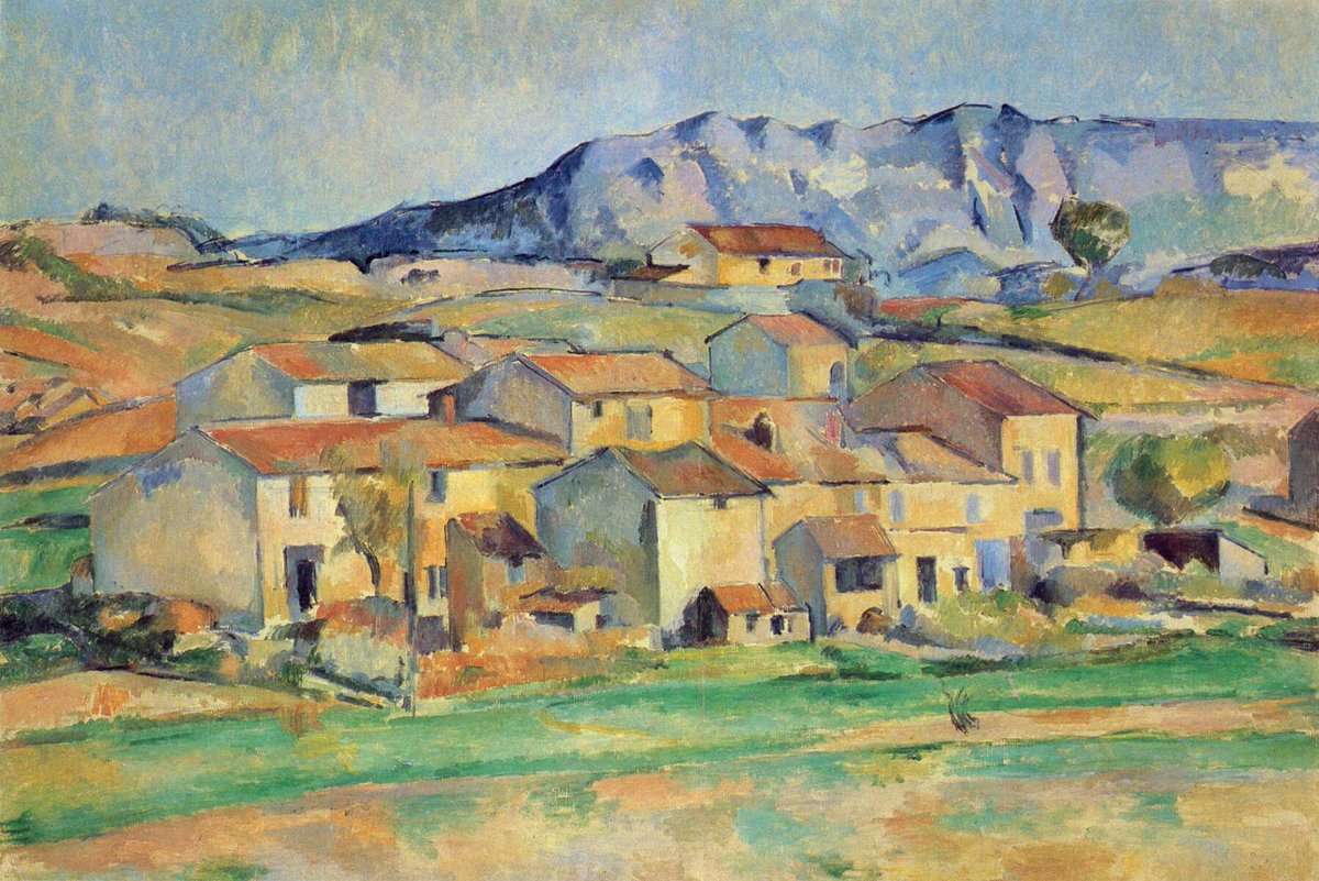 Mont Sainte-Victoire, 1890 #paulcezanne #postimpressionism wikiart.org/en/paul-cezann…