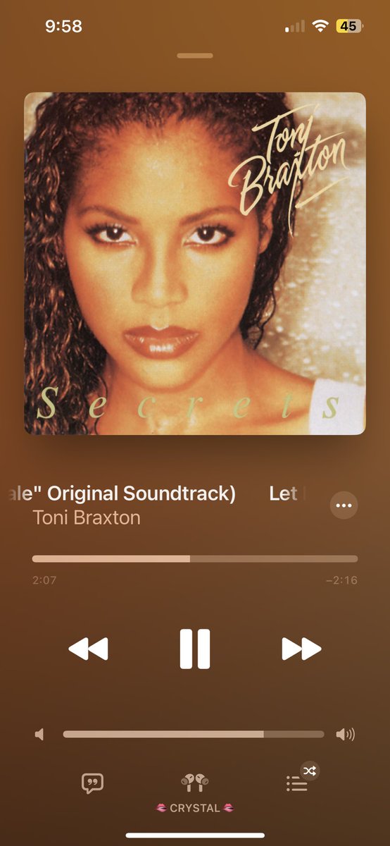 THATSMRSCRYSTAL's tweet photo. Listen when @tonibraxton said “if it bring you pain in your life don’t be afraid to let it  goooooo that part just hits different … baby this whole song word for word !!!!!! https://t.co/zaeu6menIR