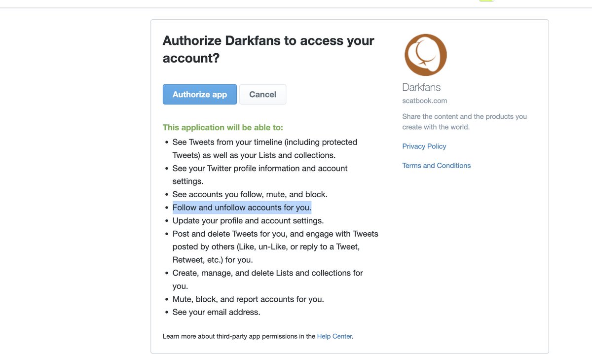 BadBad_X's tweet photo. OK, @scatbooksocial r u Darkfans? I'm all about getting paid for getting naked but you trying to hack my twitter account? I just wanted to see some sexy ladies and use Twitter to create an account with you and login but you want to:
-edit my profile?
-post and delete my tweets? https://t.co/fNSxZ9CwjF