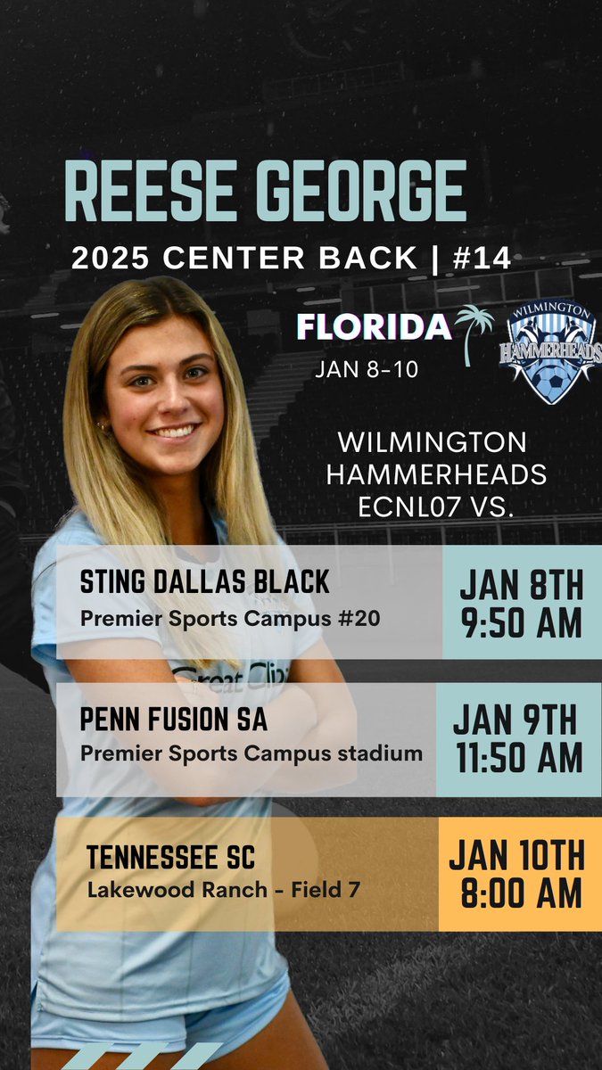 Sharing a schedule update for our <a href="/07ecnlhammers/">2007 Hammerheads Girls ECNL</a> team next week at the <a href="/ECNLgirls/">ECNL Girls</a> #ECNLFL showcase. Can’t wait to compete! <a href="/ImYouthSoccer/">ECNL/GA/Recruiting/College Soccer</a> <a href="/PrepSoccer/">Prep Soccer ⚽️</a> <a href="/TheSoccerWire/">SoccerWire</a> <a href="/TopDrawerSoccer/">TopDrawerSoccer</a> <a href="/ImCollegeSoccer/">College Soccer Truth ™</a>
