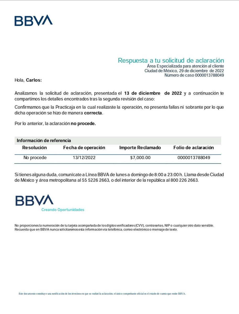 Directivo_Pro's tweet photo. Teniendo todos las pruebas de que la practicaja de @BBVA_Mex se quedó con mi dinero dicen que no procede, @CondusefMX @Profeco espero me puedan ayudar, gracias https://t.co/7jMllBQsVz