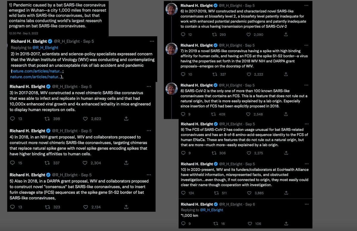 EntropyChase's tweet photo. @J0MBi1 it's not about whether you "buy" it, it's about evidence. they sampled 80,000 wildlife samples, couldnt find the supposed intermediary host (which was found in just 6months in case of sars1). emerged near a BatCov lab that proposed inserting FCS. 
"nightmare of circ. evidence" https://t.co/Z98tUcWcRW