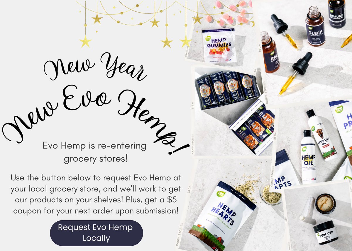 💥New Year, New Evo Hemp!

30 DAYS of #EvoHemp starting January 1st!

40% off SALE continues with #CBDtinctures, #CBDsoftGels and #CBDgummies at reduced price PERMANENTLY!
 
Shop-evohemp.com/?afmc=CBDforRe…

Use #Sezzle to split payments at checkout!

#NewYearSale #CBD #Hemp