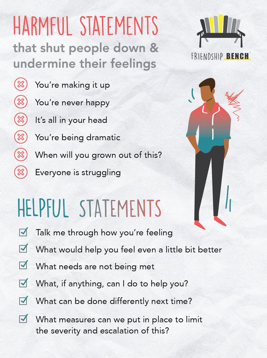 What NOT TO SAY when a person struggling decides to open up... And some statements which are 100% more helpful. 

You see how the helpful statements open the conversation, encourage connection and exploration, not judgement or minimization 🫶