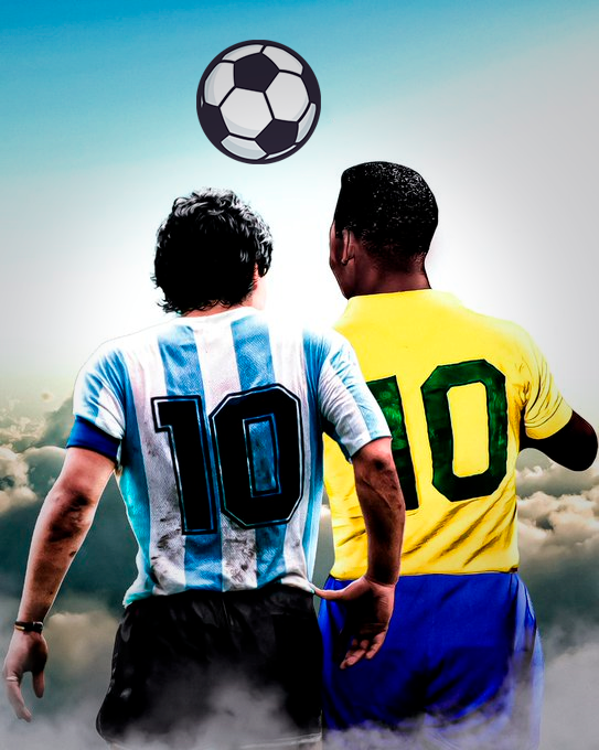 pulpodigital's tweet photo. Heavenly classic ⚽️ clasico en el  cielo 😇 #Pele https://t.co/UbE5GGsVGC