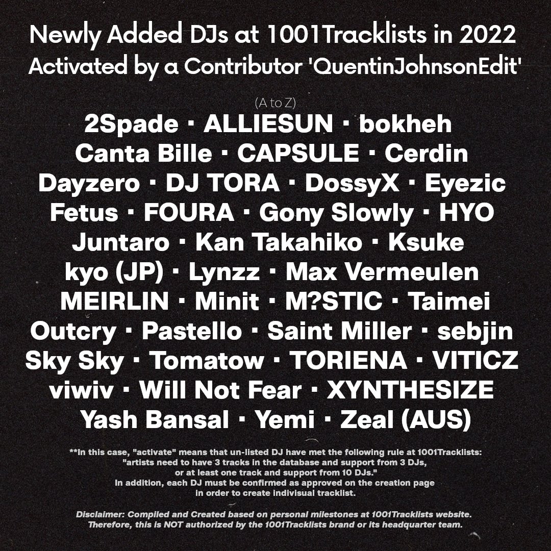 QuentinJohnsonEdit (1001Tracklists Contributor) tweet media