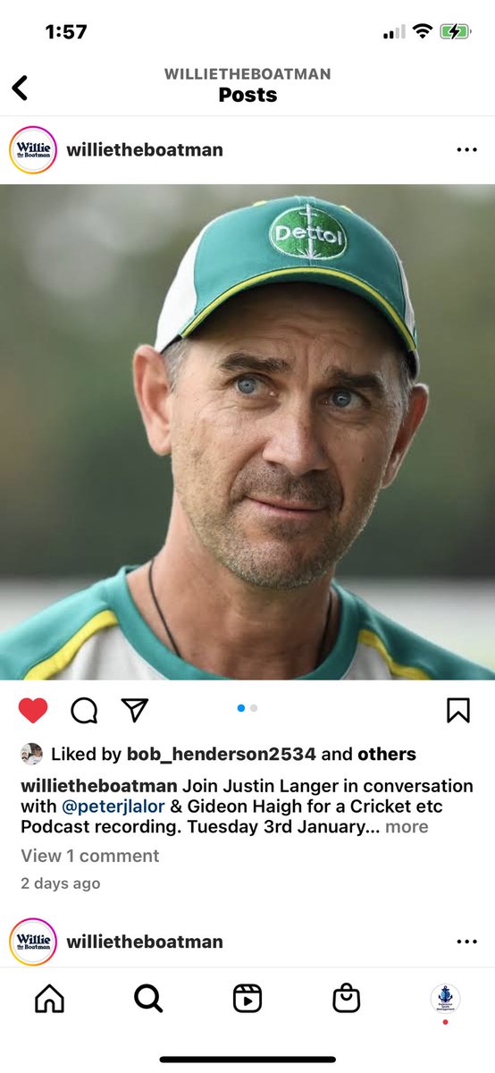 Join us for Justin Langer @plalor and #GideonHaigh in the next instalment of Cricket Et Cetera at Willie the Boatman. 6pm. Sydney Test Eve. @BoatmanPat #CraftBeer #Cricket #marrickville