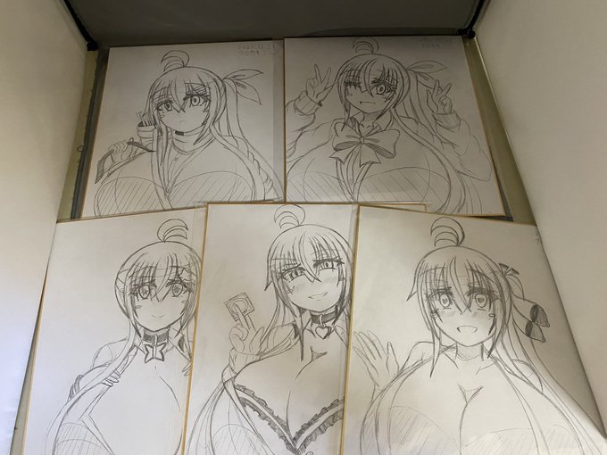 コミケでお渡しする色紙一覧
light、dark、 gray、催眠、レンジャーと五等分の杏奈ちゃん揃えました。
全部杏奈ちゃんだけどそれぞれ違う杏奈ちゃん
スリーブに入れてお渡しします…! 