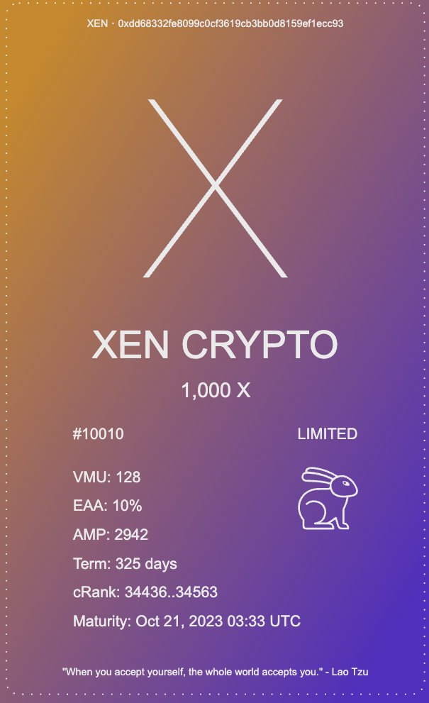 In order to 'add fuel to the fire' and make XEN burn more exciting, we are making a change for Limited XENFTs to burn 250,000,000 XEN from 10,000,000 XEN.  That's a 25x difference which we believe will make Limited XEFNTs more desirable!