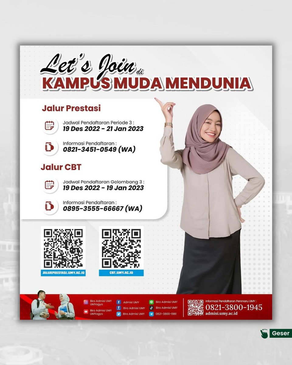 ElektroUMY's tweet photo. Daftar kuliah di Teknik Elektro UMY bisa dari rumah loh sob! yuk segera daftarkan diri sobat Elektrizen 😉

Yuk segera daftar dengan cara akses ke https://t.co/o20njXMAGo sebelum prodi Teknik Elektro yang menjadi impian sobat sudah full kuota 😁

#teknikelektro
#teknikelektroumy https://t.co/MXjGRj0tj5