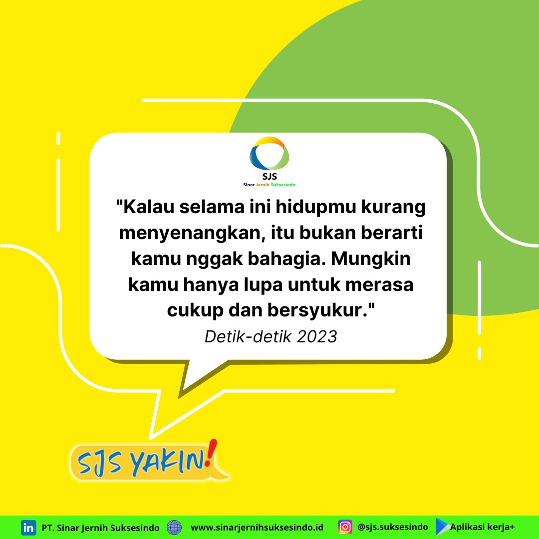 pt_sjs's tweet photo. Hai Manjars, ga kerasa bentar lagi tahun baru nih! Yuk kita ingat-ingat lagi momen penting selama 2022 ini, yuk jadikan bahan evaluasi untuk menyambut tahun 2023 yang lebih baik, lebih kuat, dan lebih menyenangkan.

#quotes #sinarjernihsuksesindo #sjs #kerjaplus #sjsplus #2023 https://t.co/F7hgWYc7Es