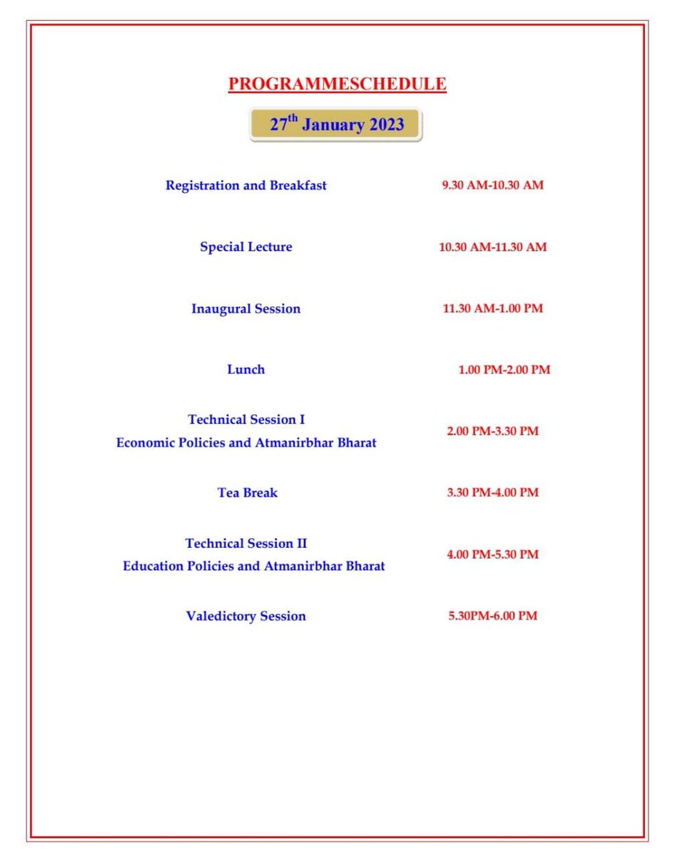 National Seminar (27 January 2023).
'Atmanirbhar Bharat: Opertunities and Challenges'.
Organized by
Regional Centre Jodhpur
Vardhman Mahaveer Open University, Kota.