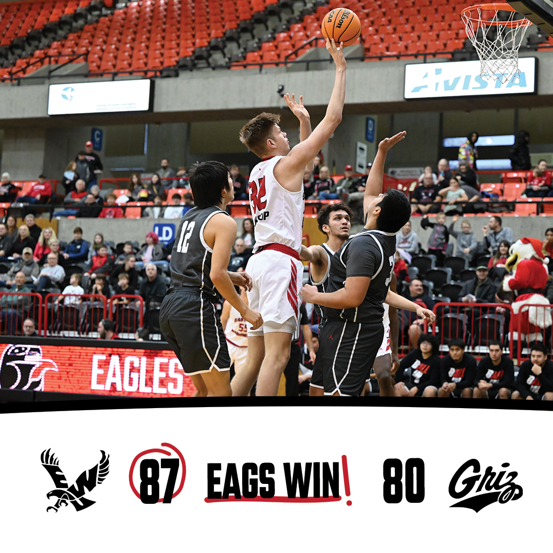 EAGS WIN! Eastern opens Big Sky play with a victory in Missoula! Angelo Allegri leads the way with 19 points, five rebounds and six assists, as Dane Erikstrup adds 17 points and seven rebounds! #GoEags